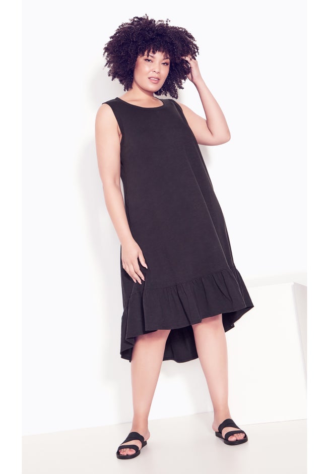Evie Ruffle Plain Dress image number null
