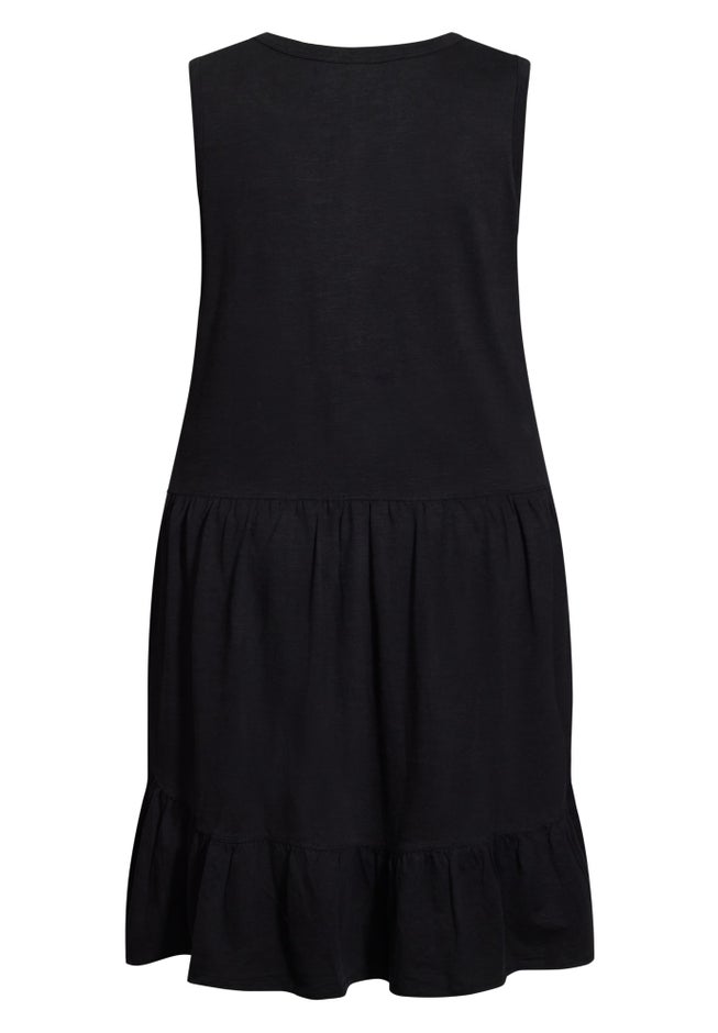 Evie Ruffle Plain Dress image number null