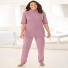 Ribbed Short Sleeve Turtleneck image number null