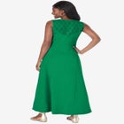 Stretch Cotton Crochet-Back Maxi Dress image number 2