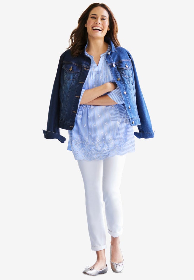 Stretch-Denim Slim-Leg Five-Pocket Jeans image number 4