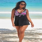 Tie Front V-Neck Swimdress image number 0