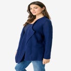 Handkerchief Hem Pointelle Cardigan Sweater image number null