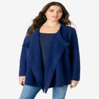 Handkerchief Hem Pointelle Cardigan Sweater image number null