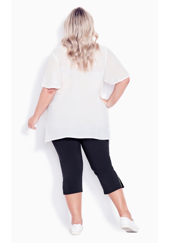 Super Stretch Split Hem Capri image number null