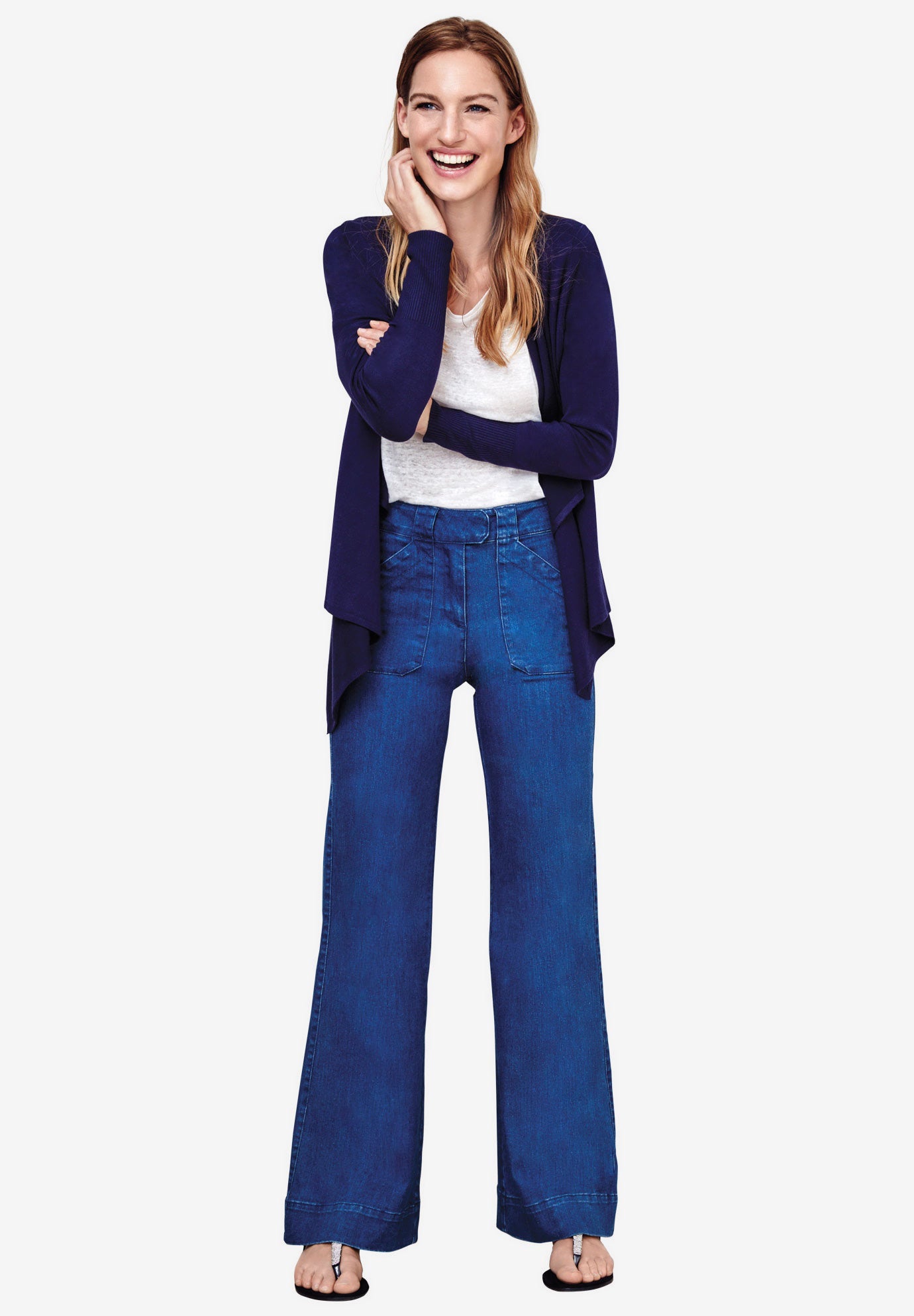 High-Waist Wide-Leg Stretch Jeans image number 0