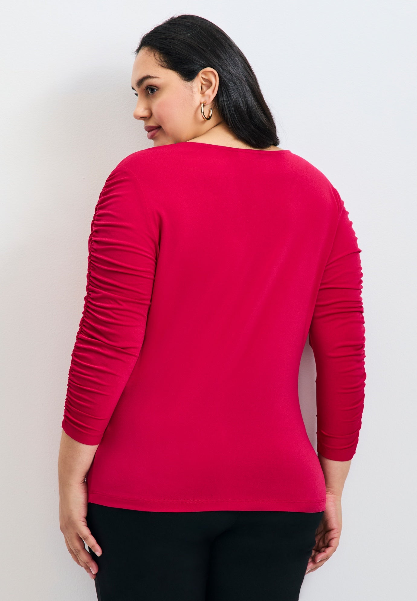 Naomi V Neck Gathered Sleeve Top image number 1