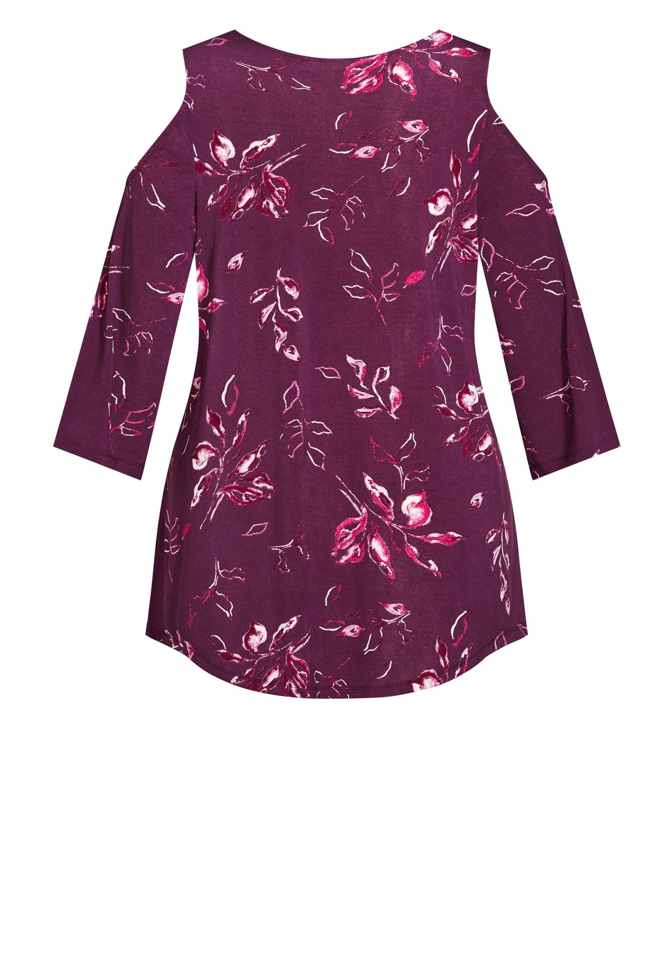 Cold Shoulder 3 Bar Print Top image number 5