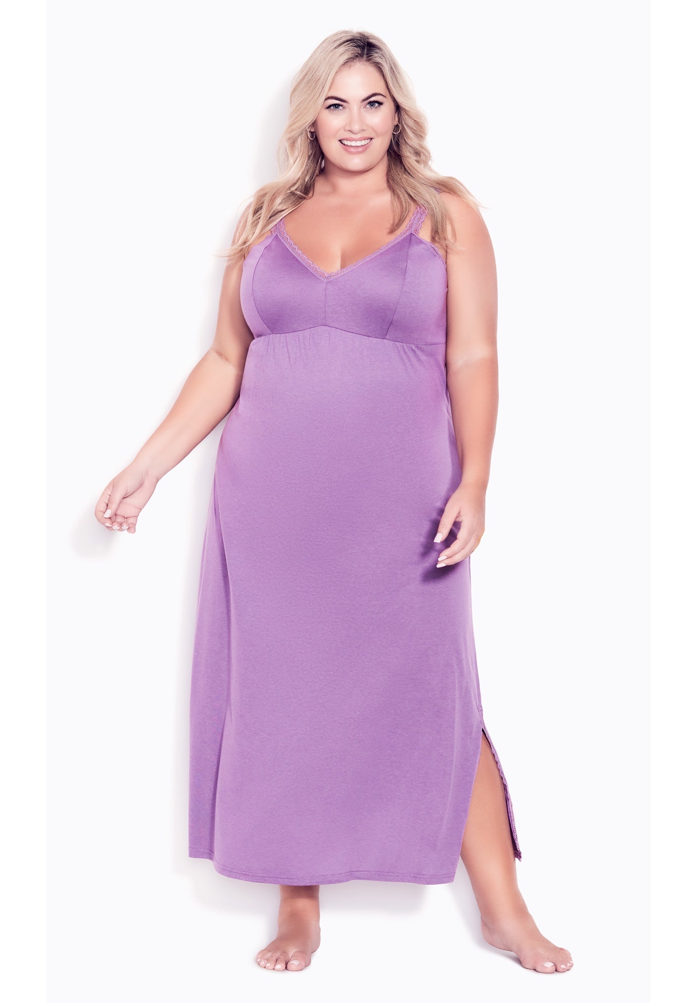 Lace Trim Maxi Sleep Dress image number 0