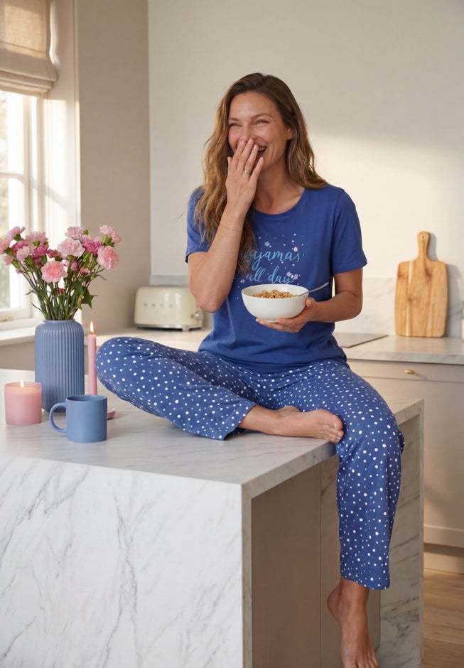 Graphic Tee Pure Cotton PJ Set image number 5