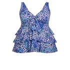 Ruffled Print Tankini Top image number null