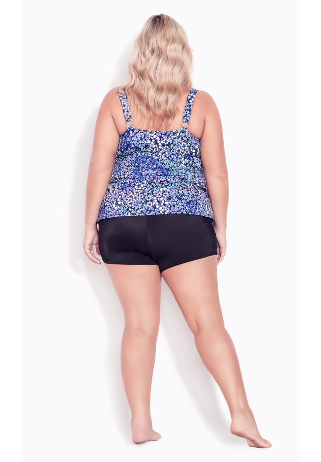 Ruffled Print Tankini Top image number 4