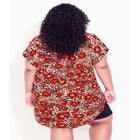 Button Pleat Print Top image number null