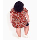 Button Pleat Print Top image number null