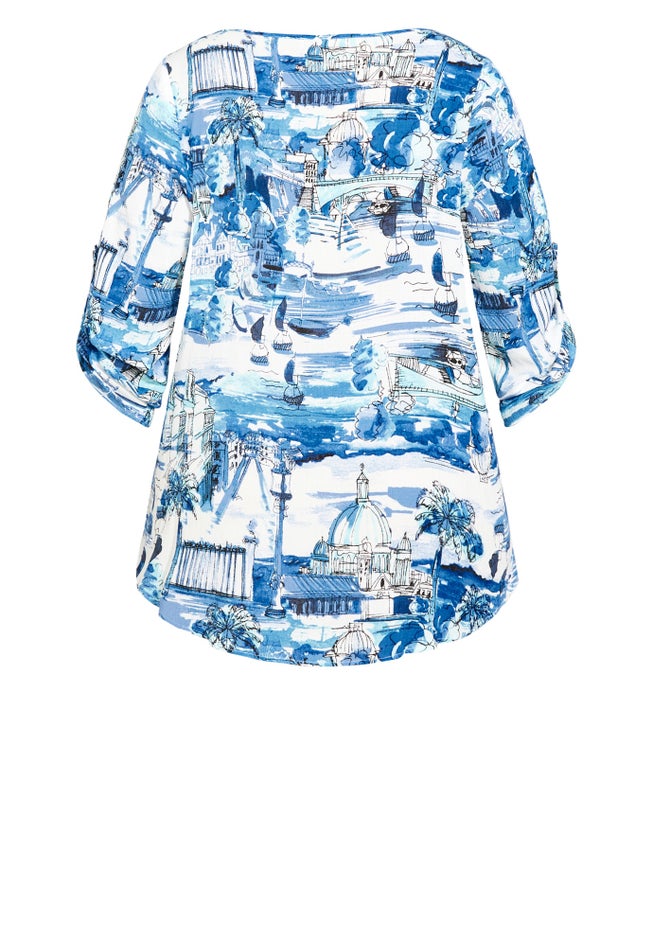 Sandy Pintuck Print Shirt image number null