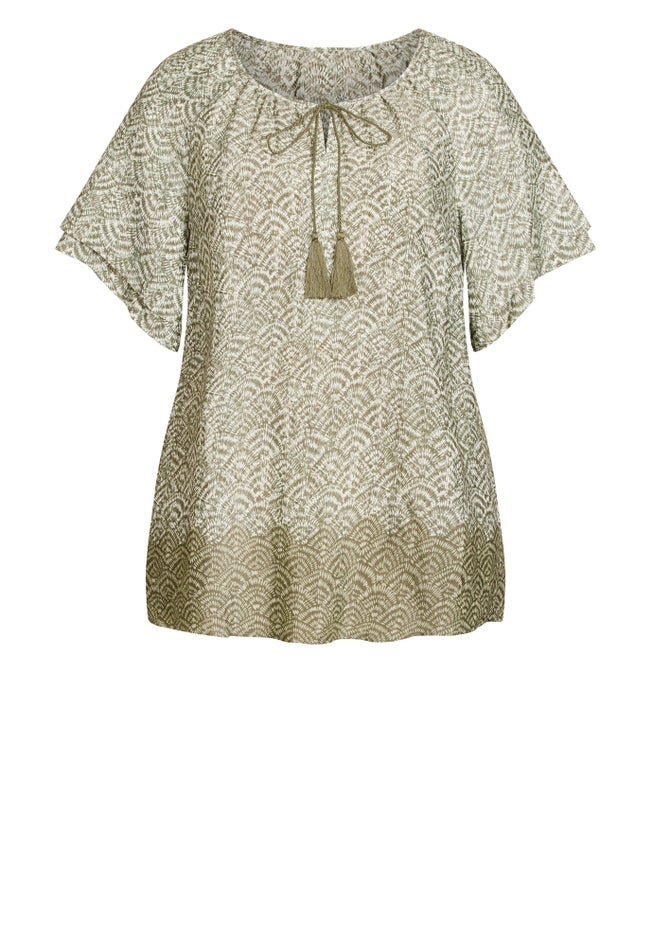 Medallion Border Peasant Top image number 2