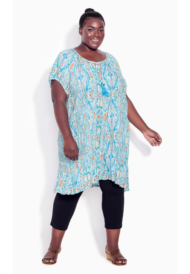 Avalon Crush Tassel Tie Ruffle Tunic image number null