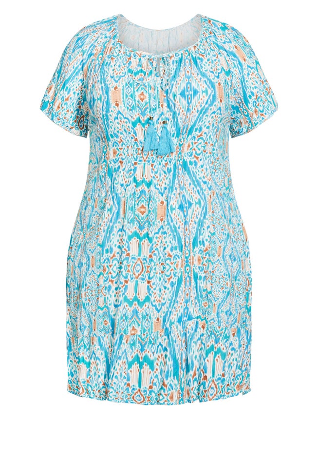 Avalon Crush Tassel Tie Ruffle Tunic image number null