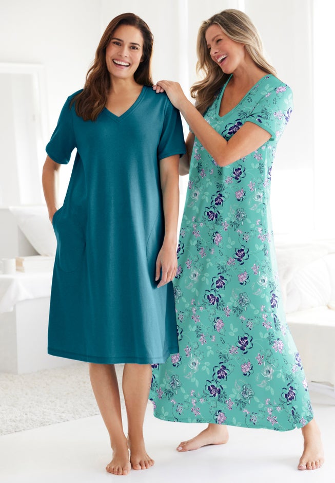 V-Neck Short Sleeve Maxi Lounger image number 3