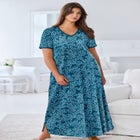 V-Neck Short Sleeve Maxi Lounger image number null