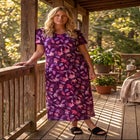 V-Neck Short Sleeve Maxi T-Shirt Lounger image number 12