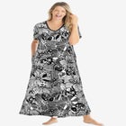 V-Neck Short Sleeve Maxi T-Shirt Lounger image number 0