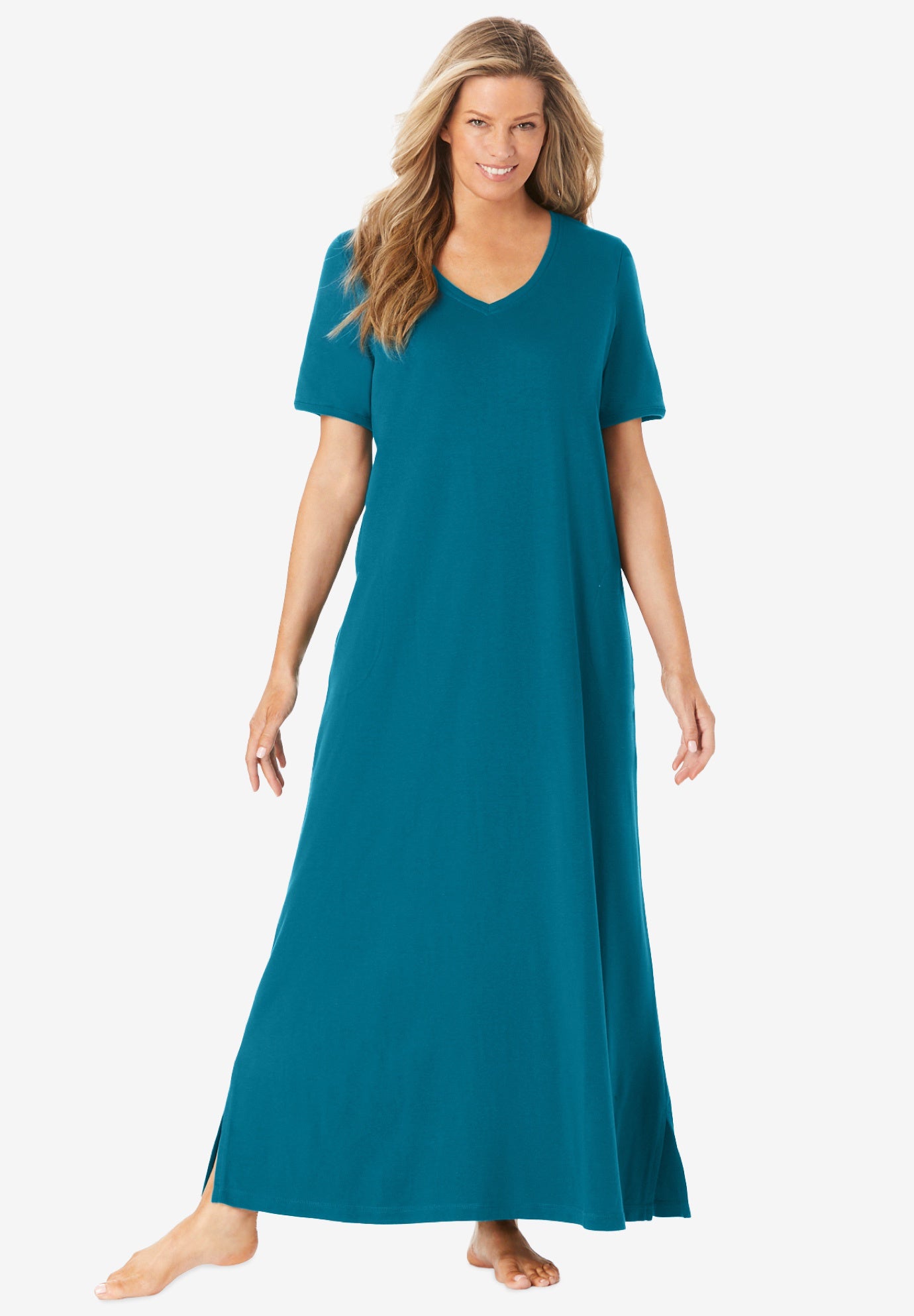 V-Neck Short Sleeve Maxi Lounger image number 0