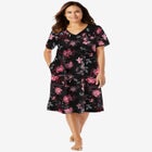 V-Neck Short Sleeve Short T-Shirt Lounger image number 0
