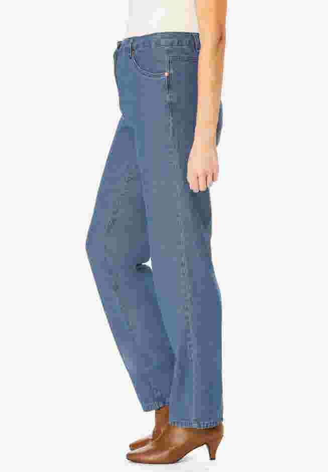 Womens Plus-Size Perfect Relaxed All-Cotton Denim Five-Pocket Jeans image number 2