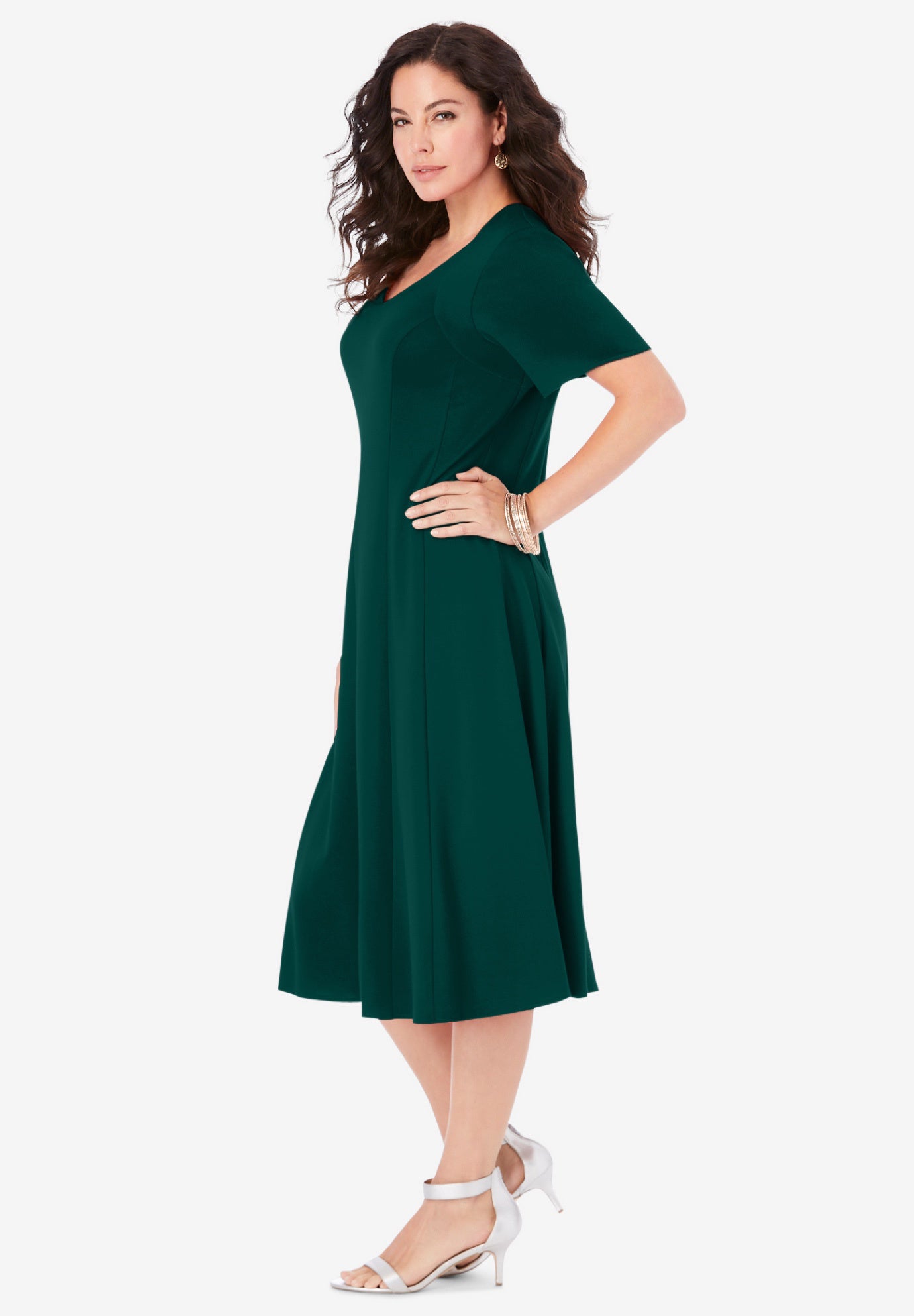 Ponte Flared Dress image number 1