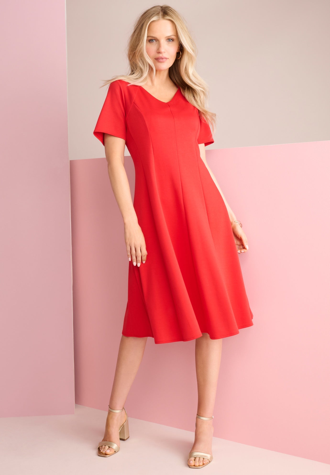 Ponte Flared Dress image number 0