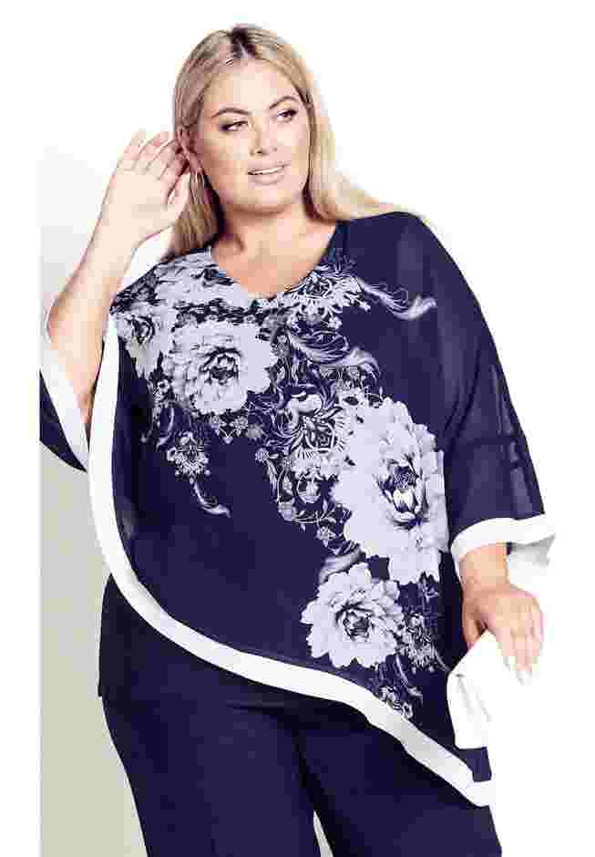 Audrey Overlay Print Top image number 3