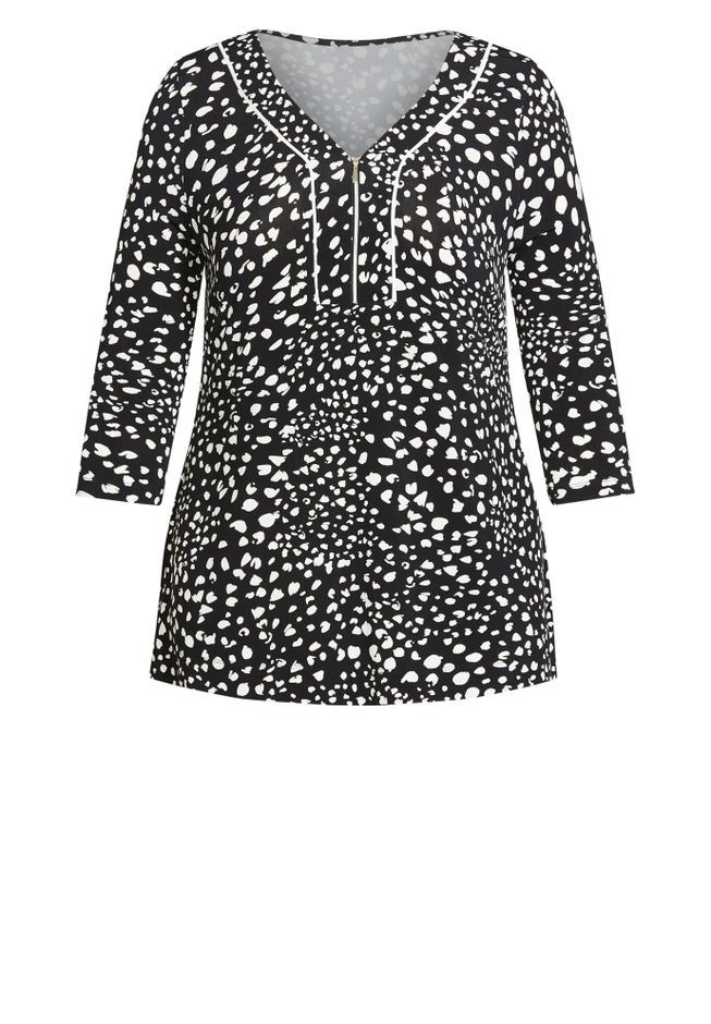 Miriam Zip Print Top image number null