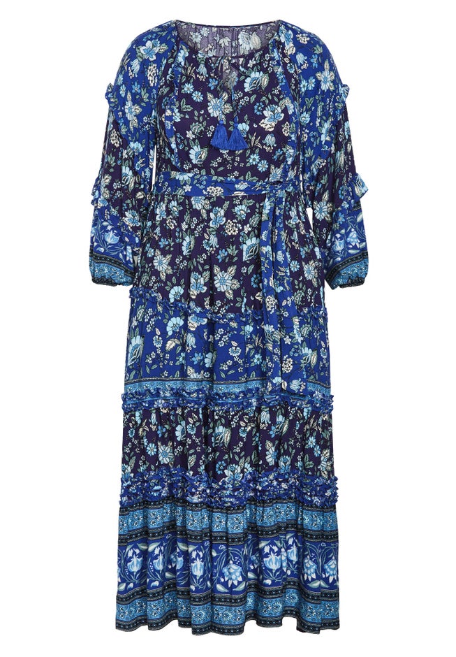 Willow Border Maxi Dress image number null