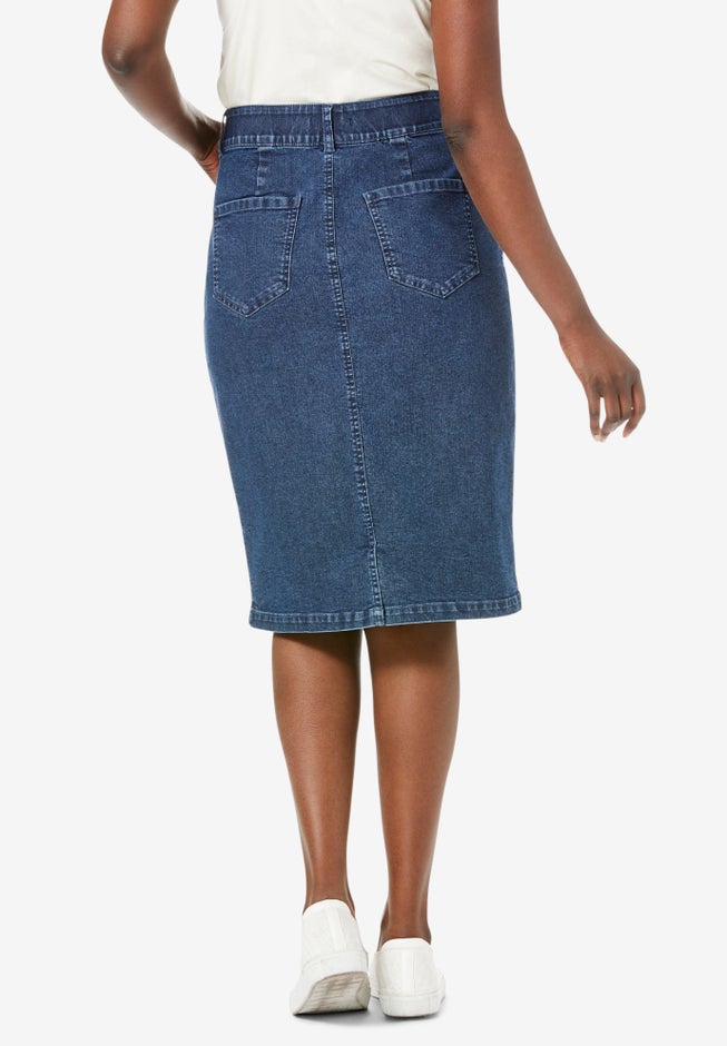 Tummy Control Denim Skirt image number 1