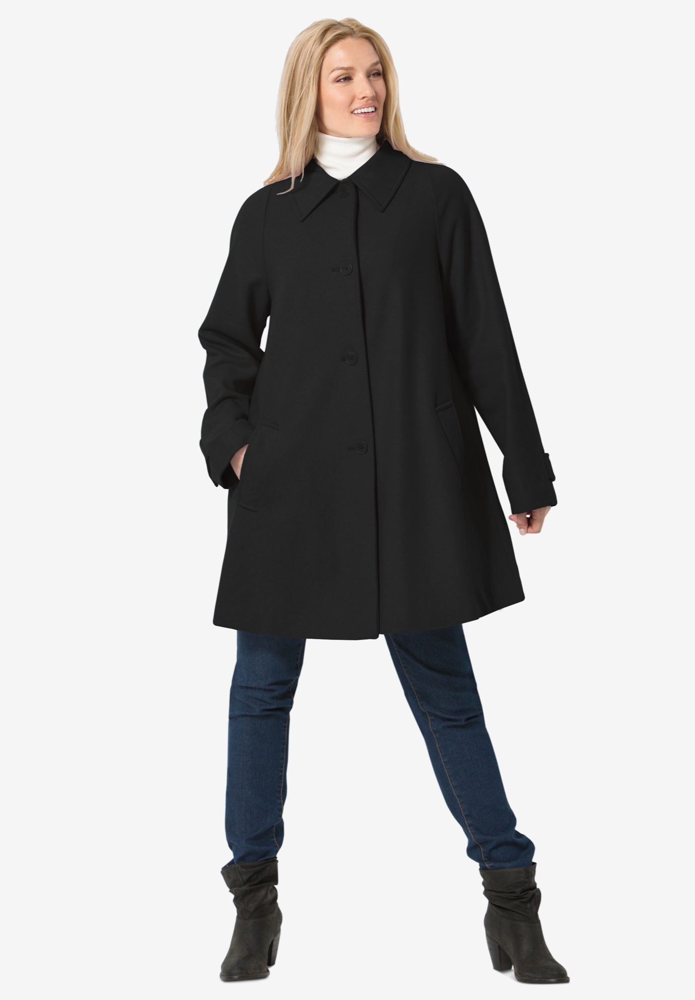 Wool-Blend Classic A-Line Coat image number 0