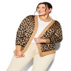 Longline Print Cardigan image number null