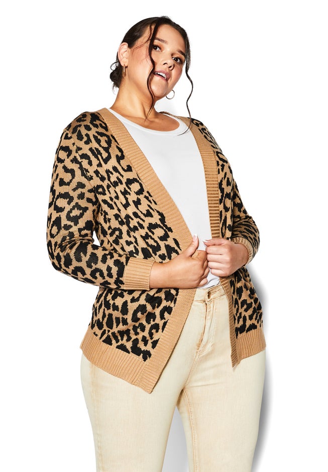 Longline Print Cardigan image number null
