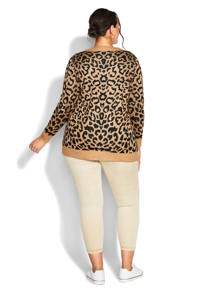 Longline Print Cardigan image number null