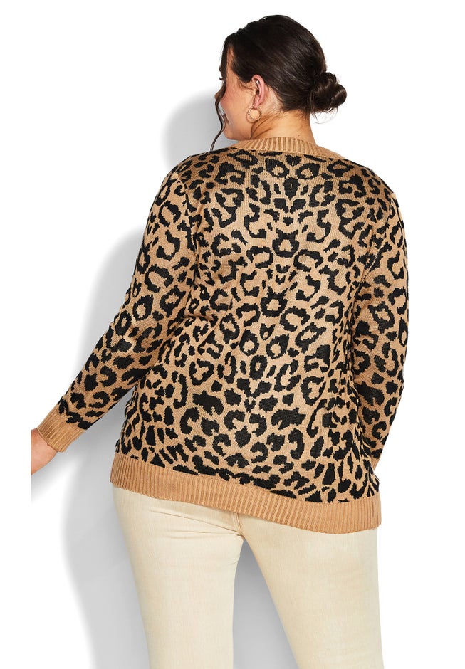 Longline Print Cardigan image number null