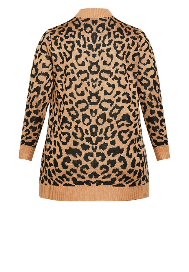 Longline Print Cardigan image number null