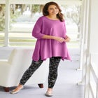 Stretch-Cotton Knit Pull-On Printed Leggings image number null