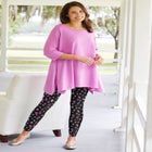 Stretch-Cotton Knit Pull-On Printed Leggings image number null