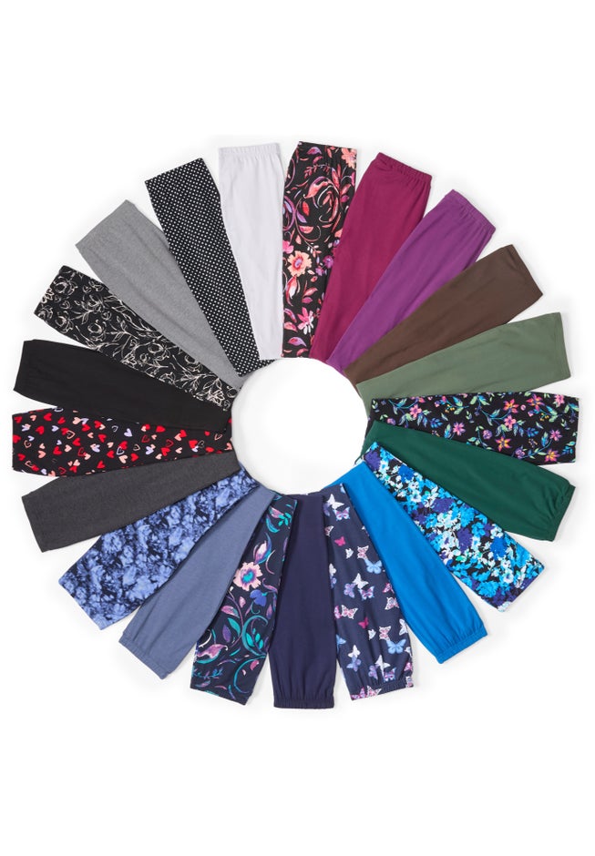 Stretch-Cotton Knit Pull-On Printed Leggings image number 3