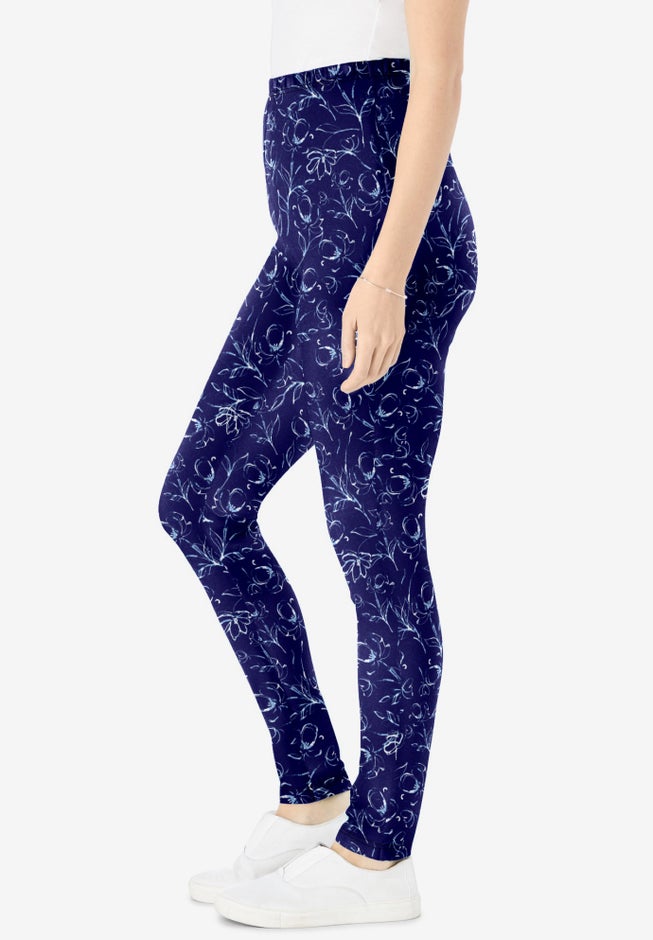 Stretch-Cotton Knit Pull-On Printed Leggings image number 3