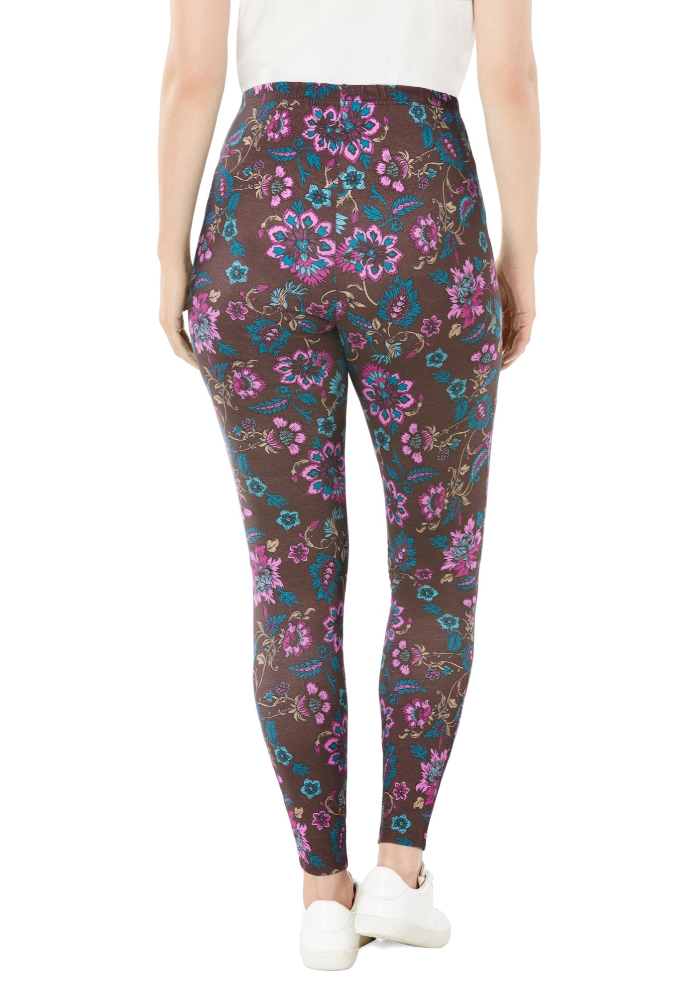 Stretch-Cotton Knit Pull-On Printed Leggings image number 1