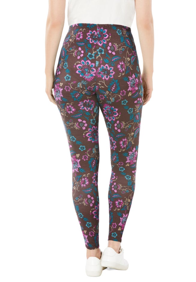 Stretch-Cotton Knit Pull-On Printed Leggings image number 1