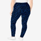 Stretch-Cotton Knit Pull-On Printed Leggings image number null