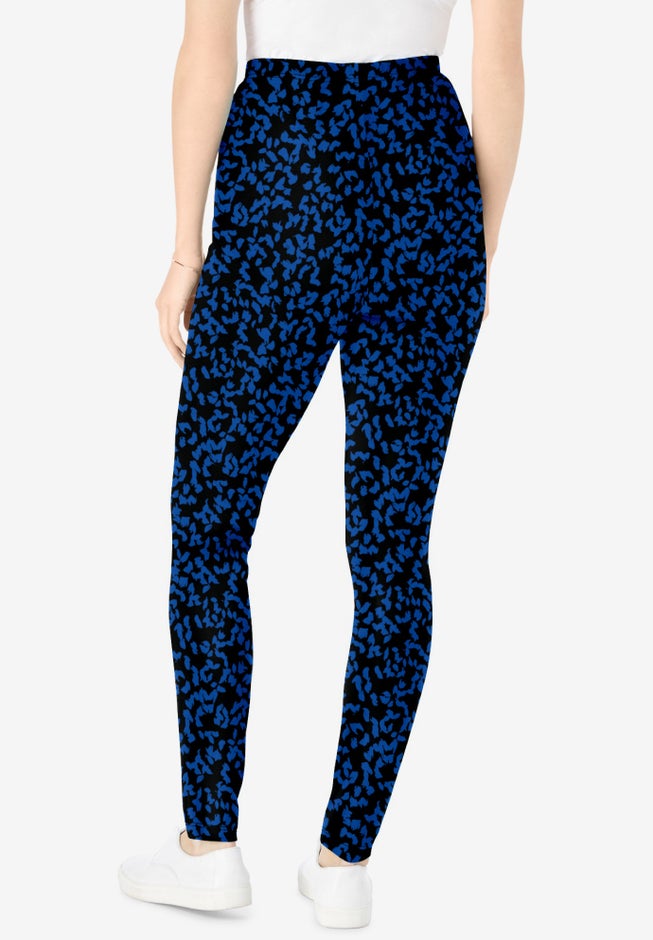 Stretch-Cotton Knit Pull-On Printed Leggings image number 1