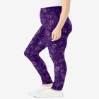 Stretch-Cotton Knit Pull-On Printed Leggings image number null